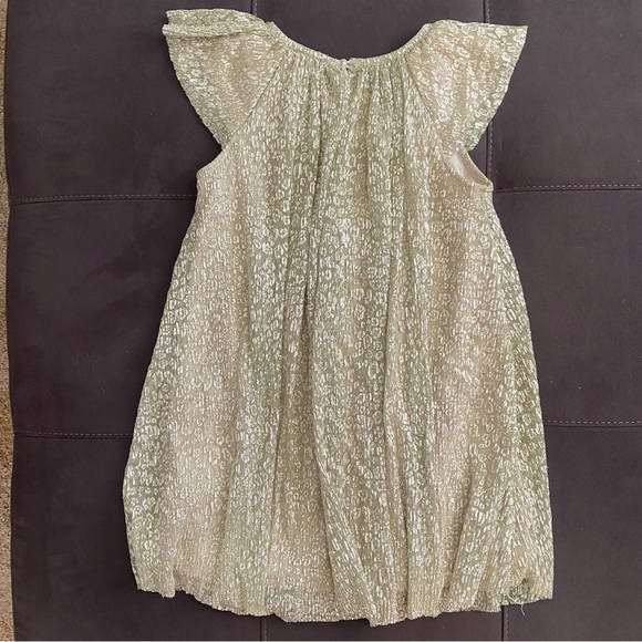 Girls Sheer Gold Leopard Print Boutique Dress with beige under lining. Very nice - Picture 4 of 9